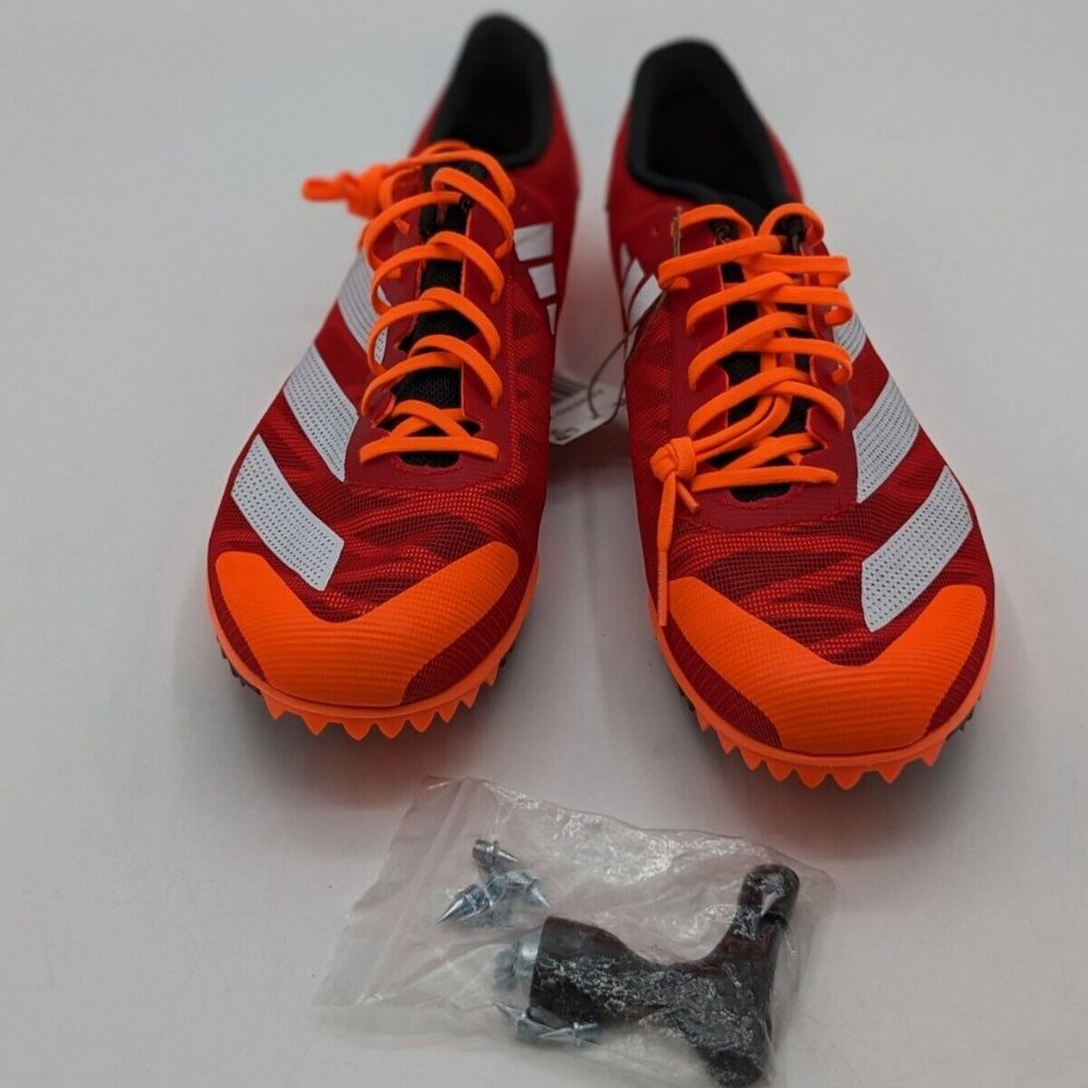 NWT ADIDAS ADIZERO XCS‎ CROSS COUNTRY SPIKE VIVID RED/CLOUD WHITE BEAM ORANGE 12